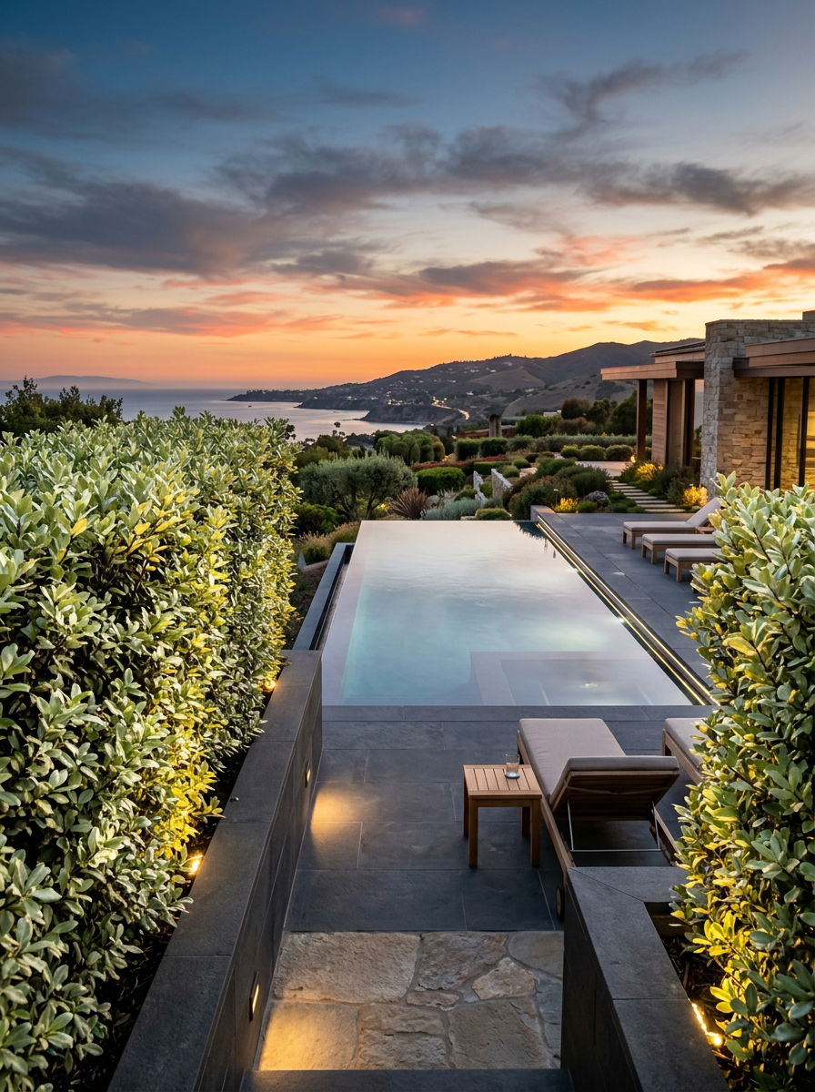 Silver Sheen Pittosporum Hedge - 30 pool privacy hedge ideas
