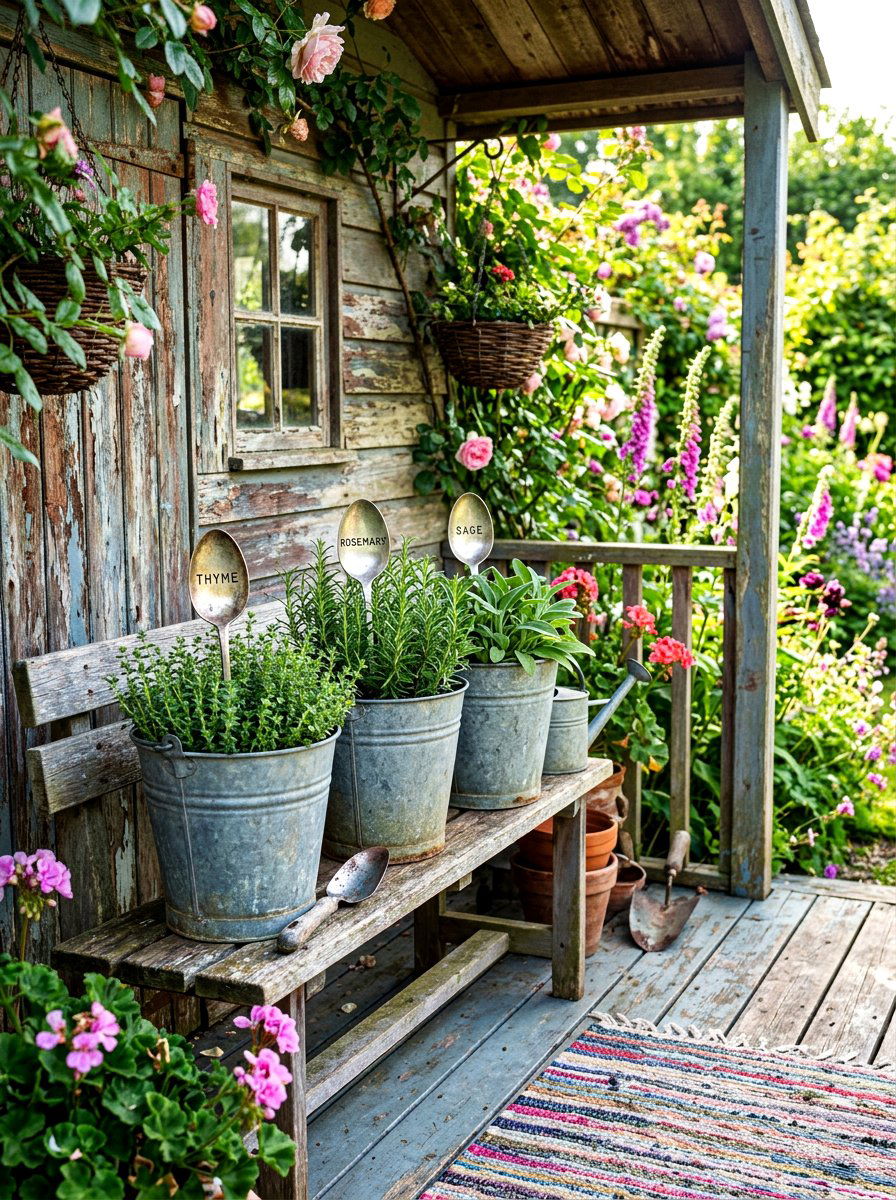 Silver Spoon Marker - 30 herb garden marker ideas