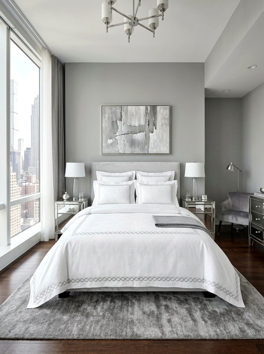 Silver Stitch Bedding Set - 30 contrast trim bedding ideas