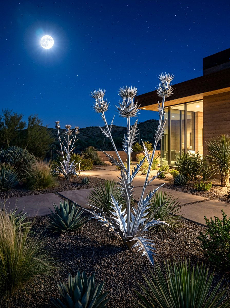 Silver Thistle Plant - 30 moon garden ideas
