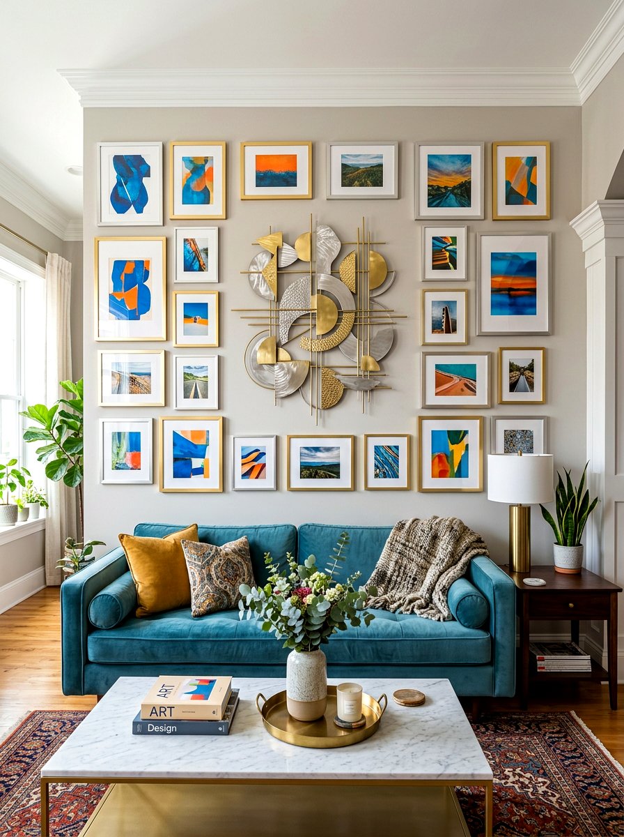 Silver and gold wall decor - 30 mixed metal decor ideas
