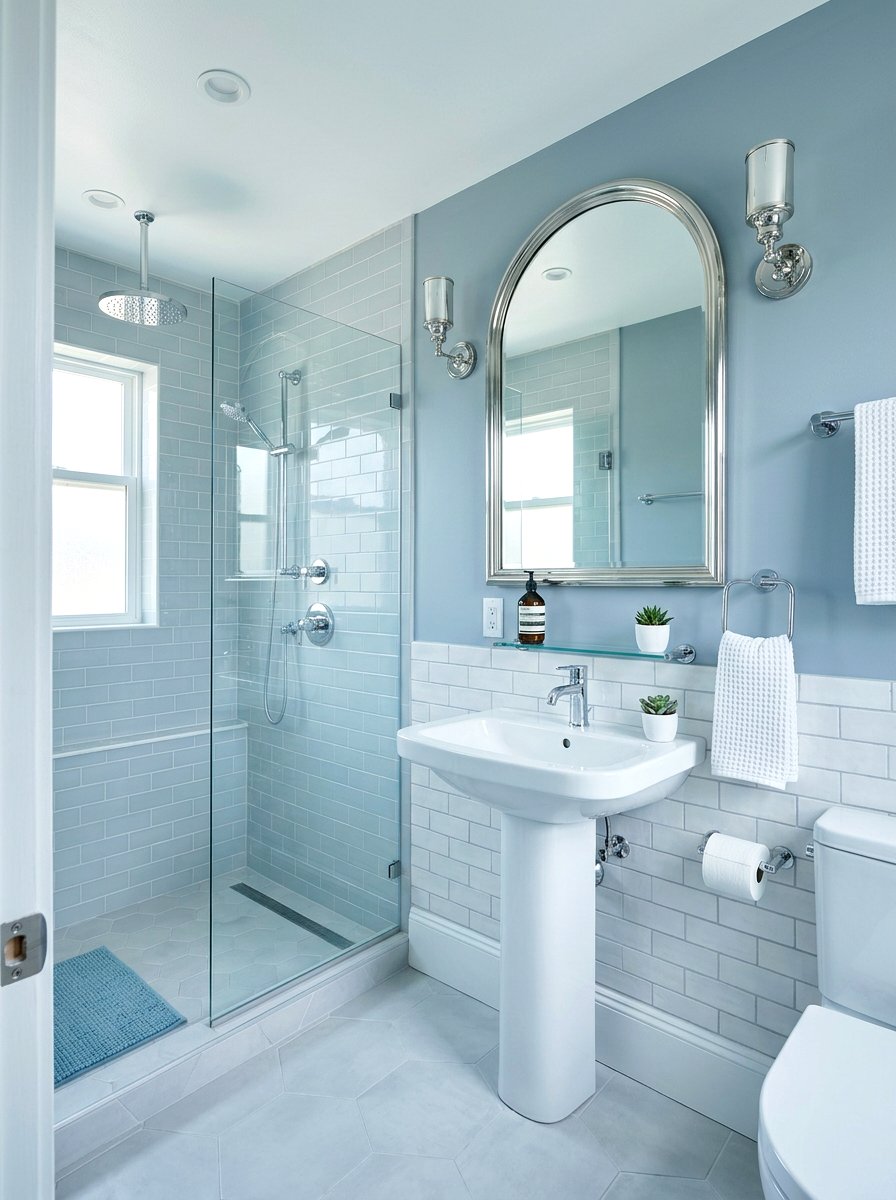 Silver arched mirror bathroom - 30 arched mirror decor ideas