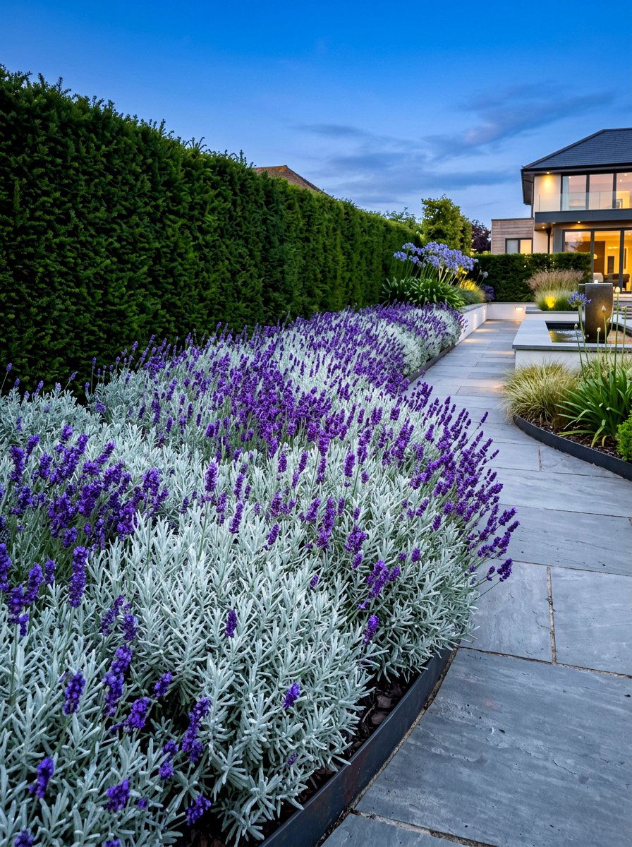 Silver foliage lavender border - 30 lavender border ideas