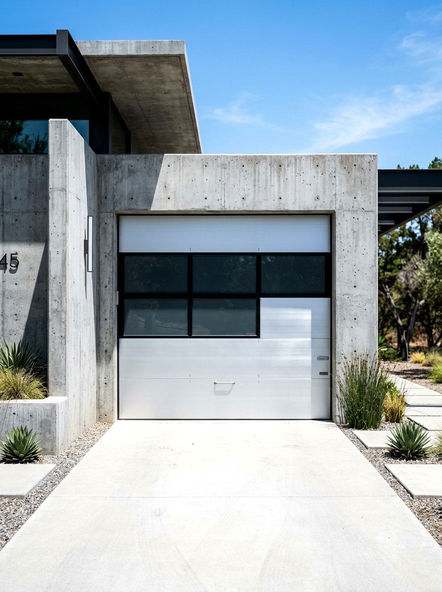 Silver garage door - 30 garage door color ideas