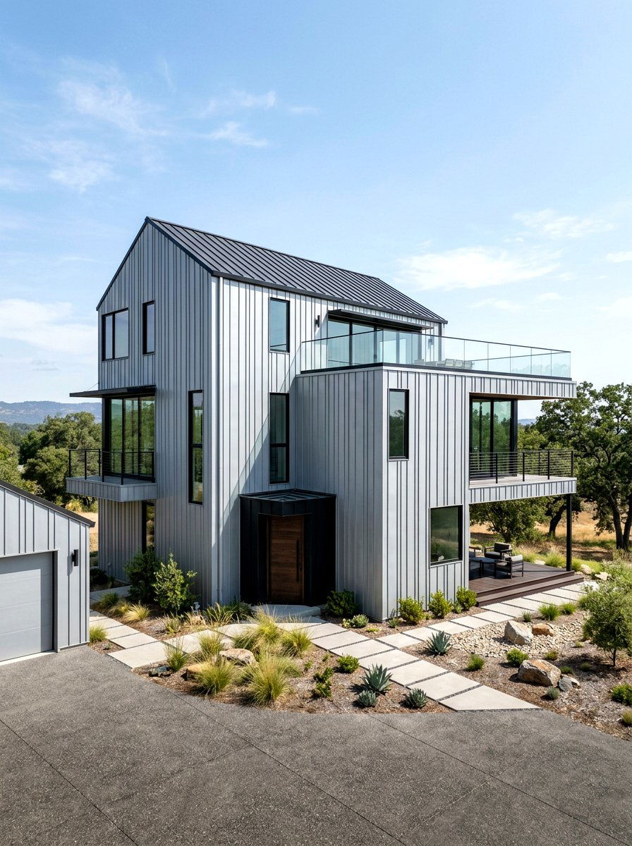 Silver gray siding - 30 house siding color ideas