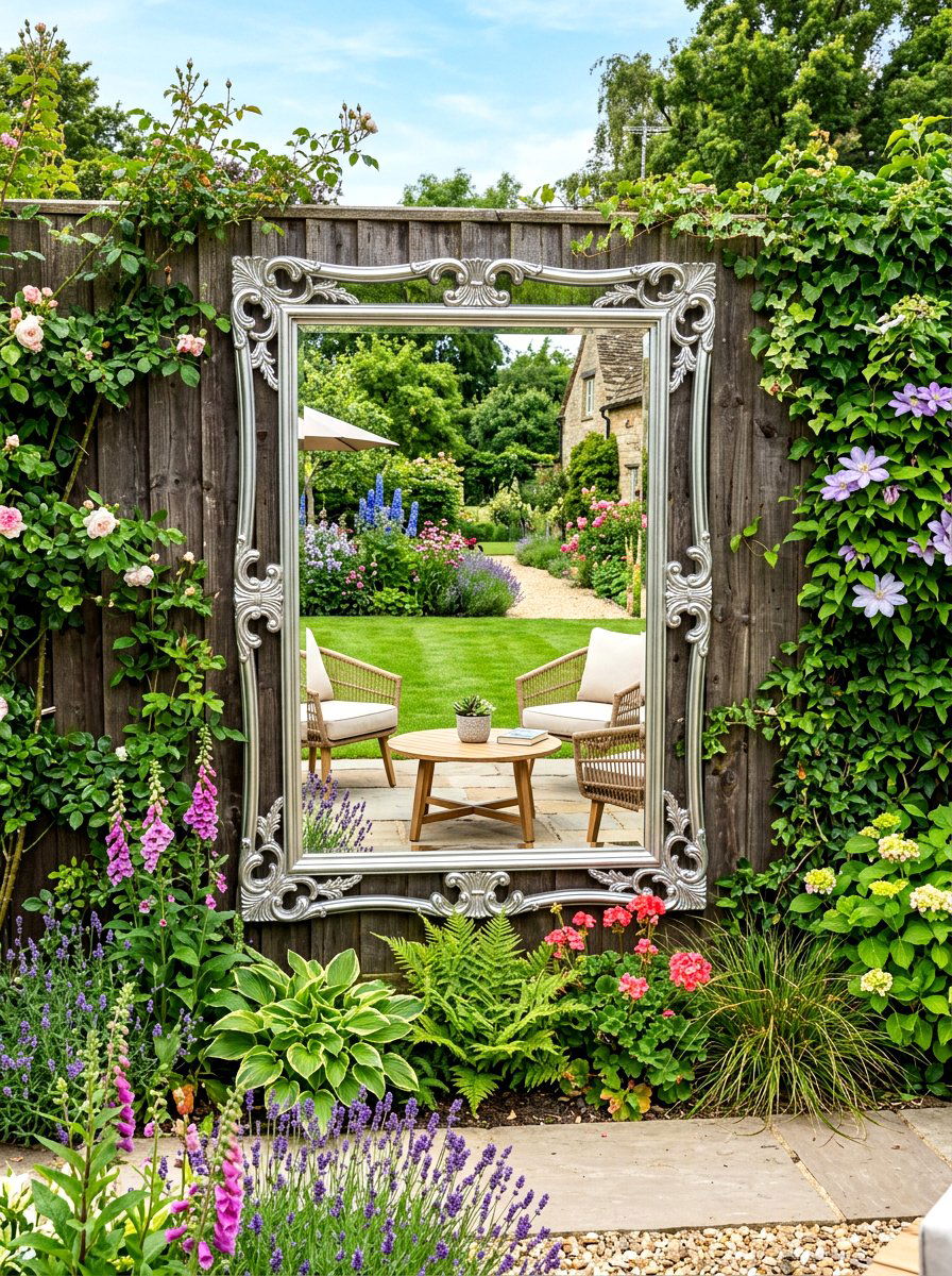 Silver outdoor mirror - 30 chrome outdoor accent ideas