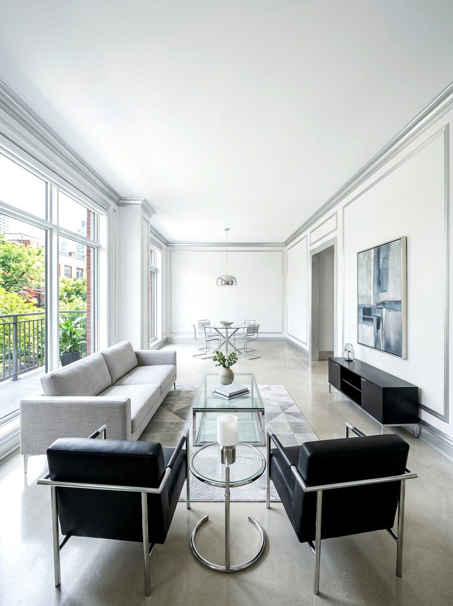 Silver trim contemporary space - 30 painted trim room ideas