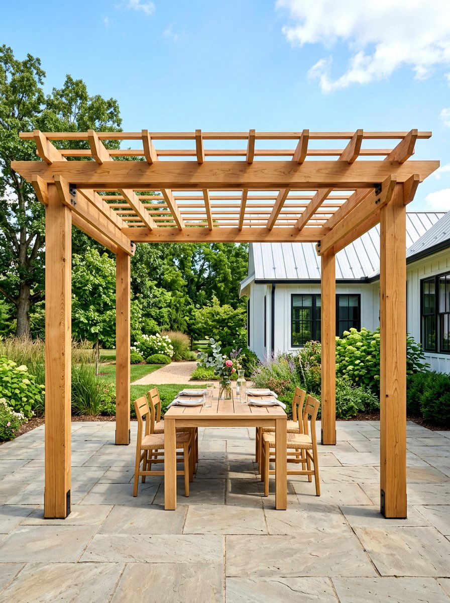 Simple 4 Post Pergola - 30 budget pergola ideas