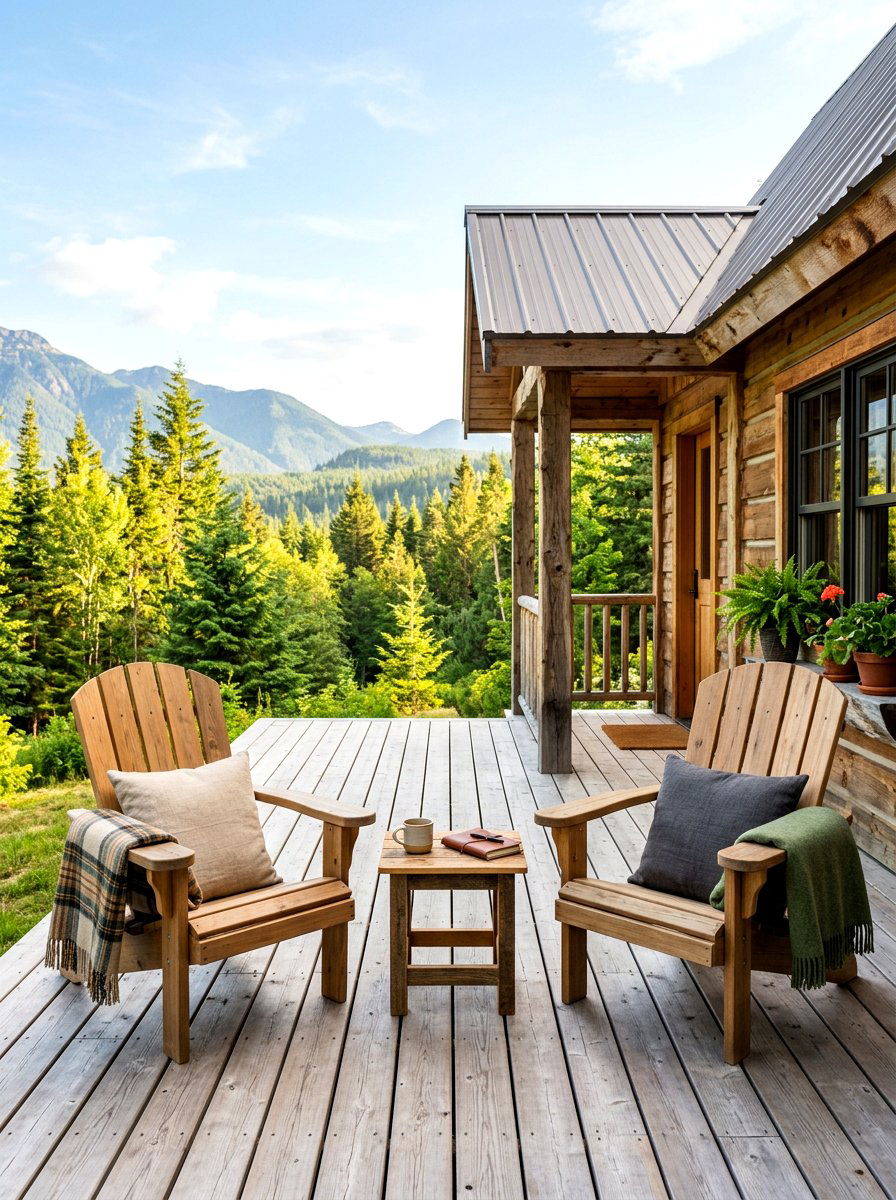 Simple Cabin Porch Setup - 30 cabin front porch ideas