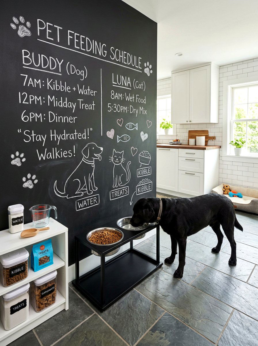 Simple Chalkboard Finish Wallpaper - 30 pet room wallpaper ideas