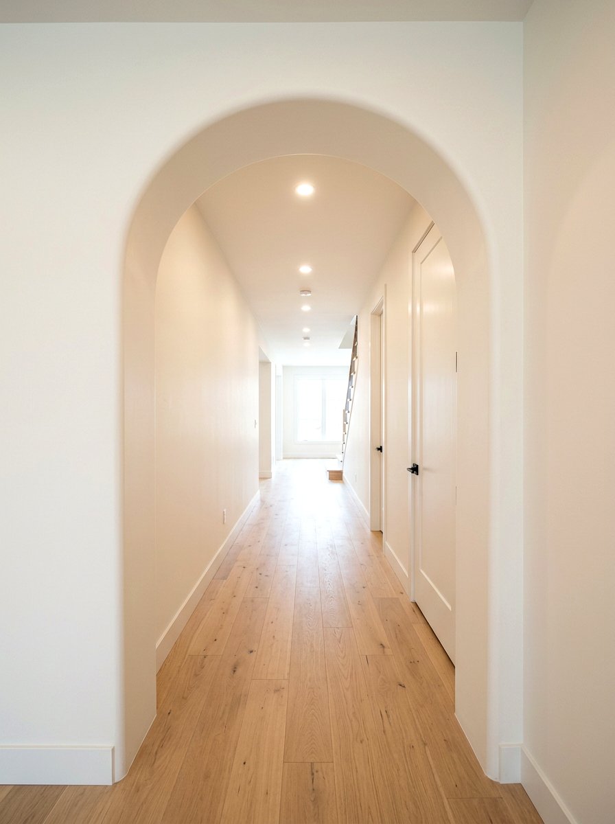 Simple Curved Drywall Arch - 30 arched doorway entry ideas