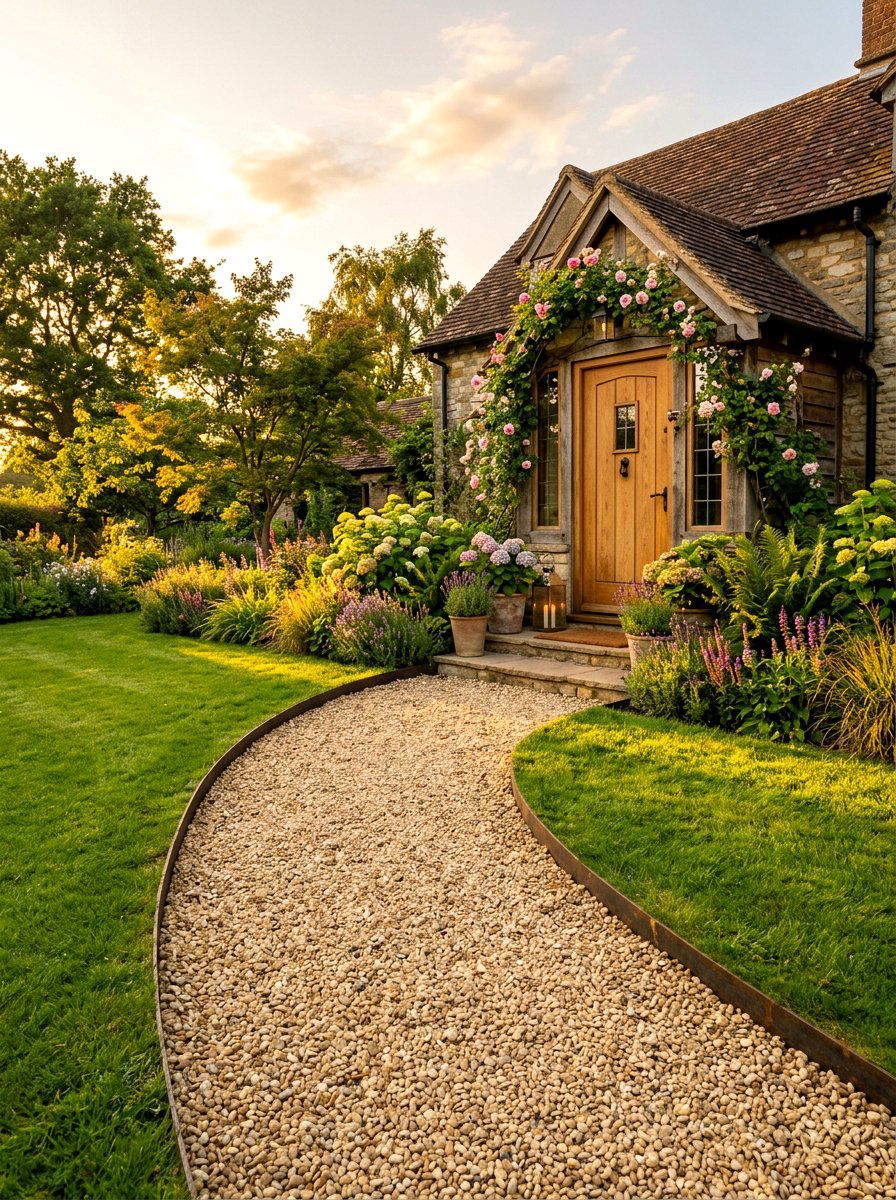 Simple Gravel Pathway - 30 small front yard ideas