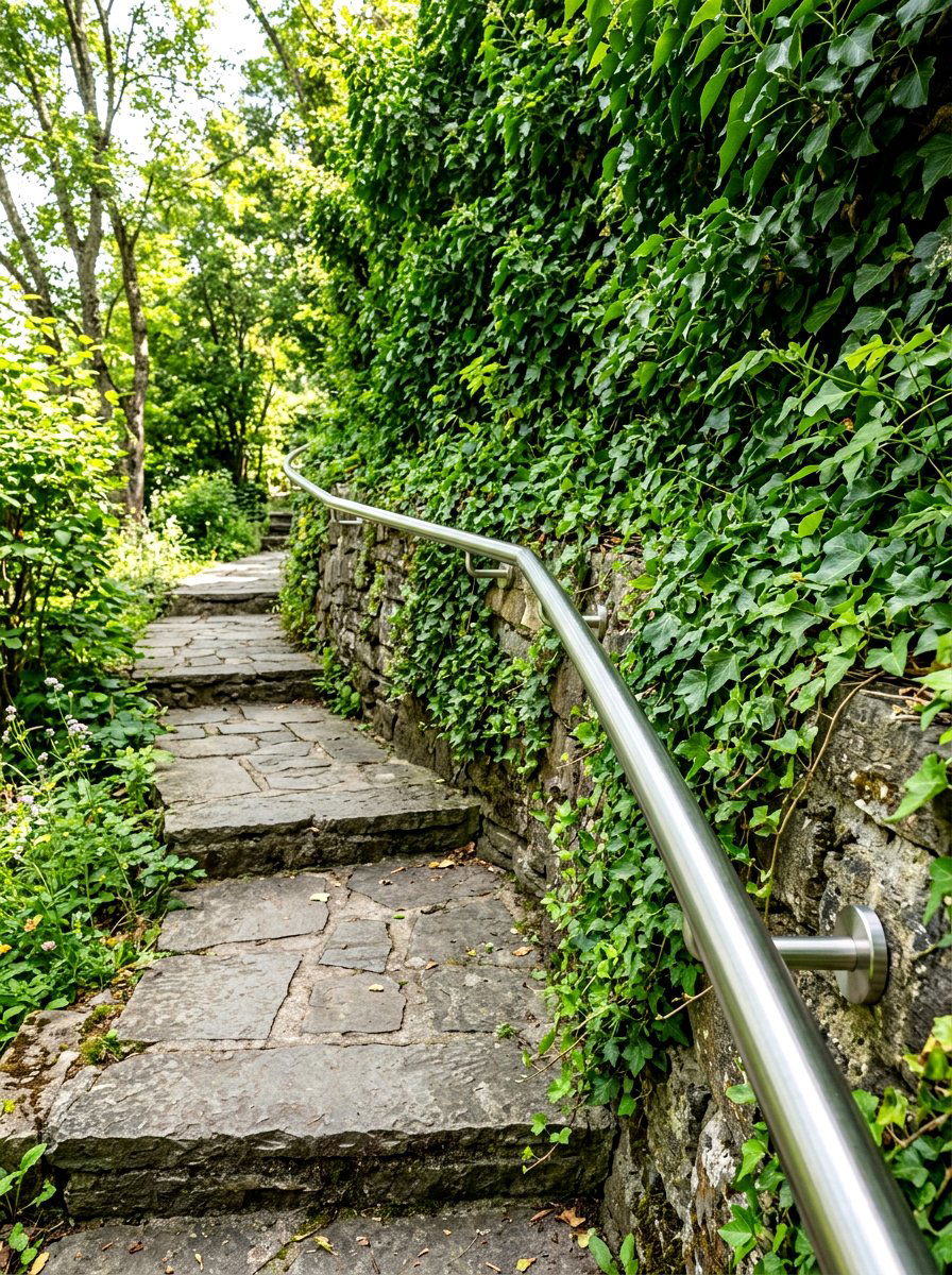 Simple Pipe Handrail - 30 outdoor stair railing ideas