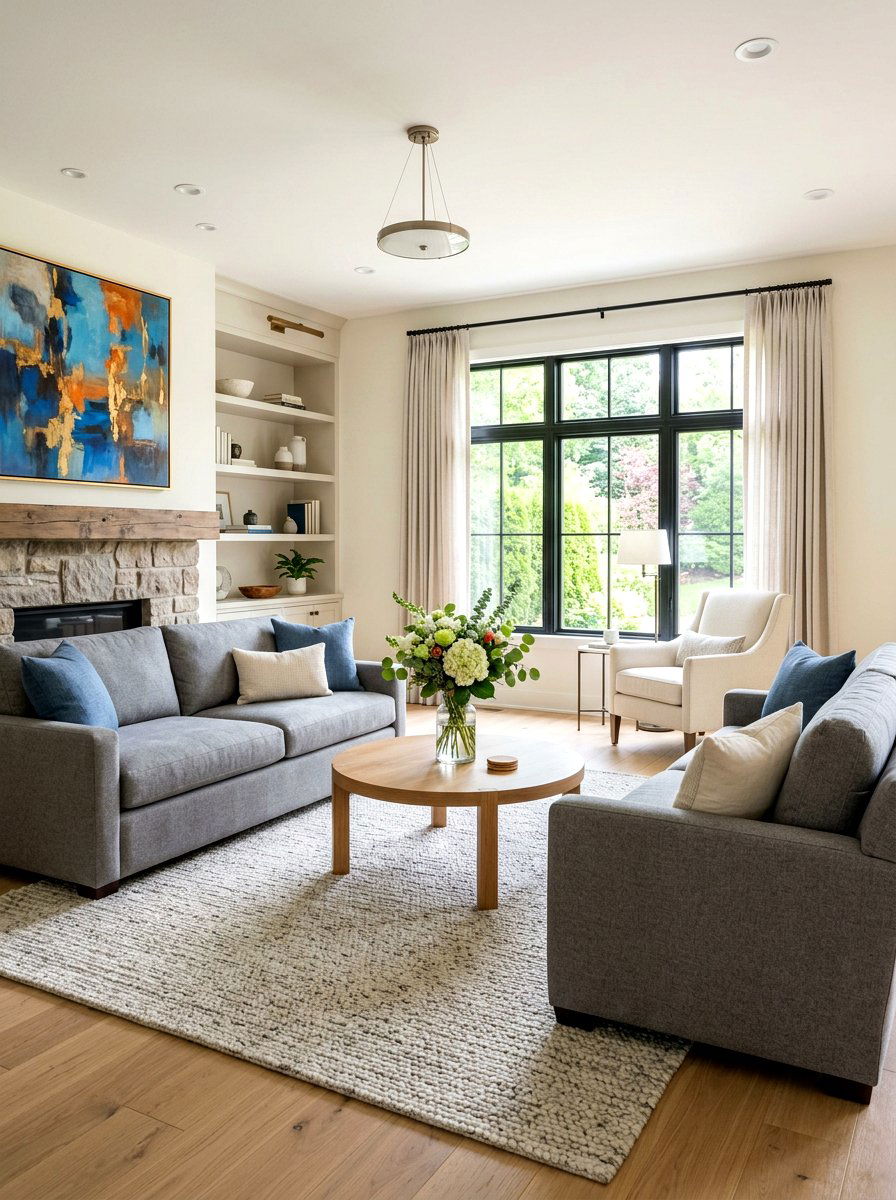 Simple Transitional Living Room - 30 transitional living room ideas