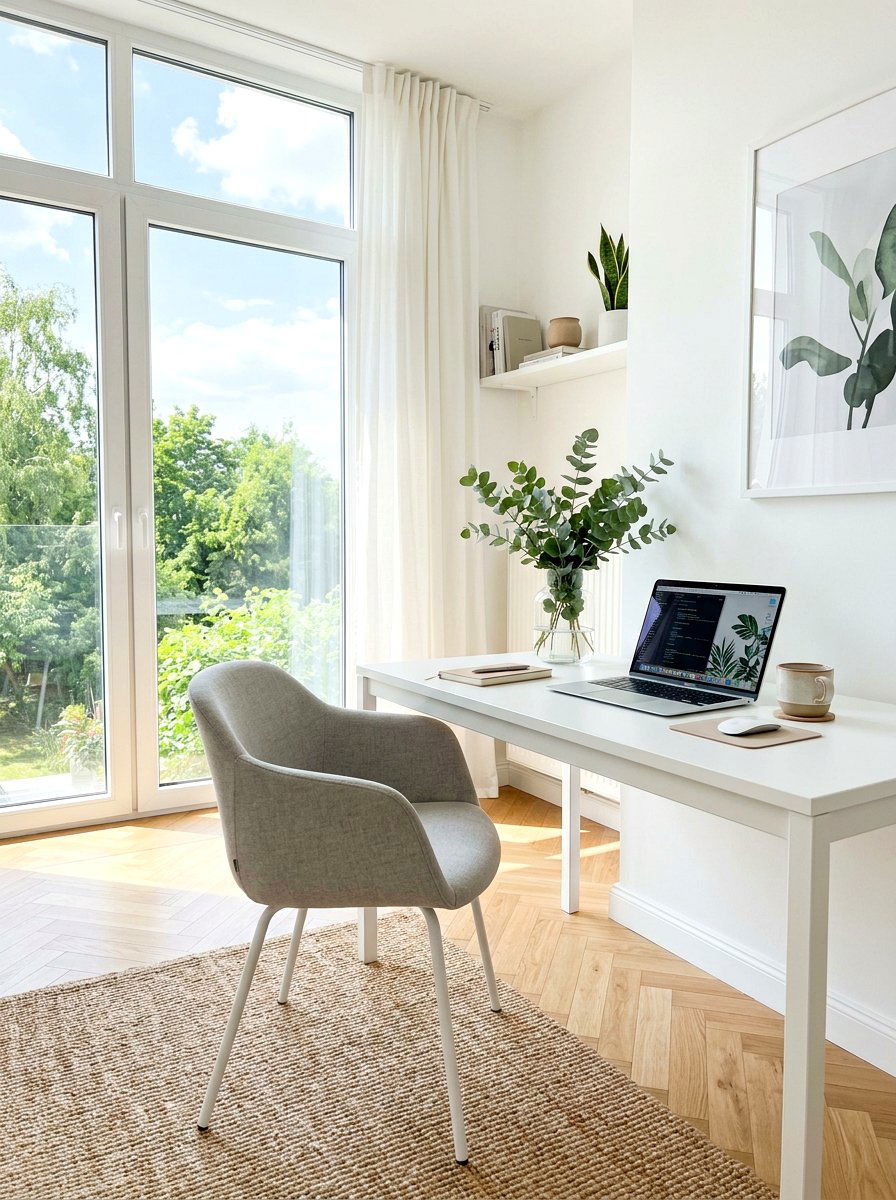 Simple White Desk - 30 home office desk ideas