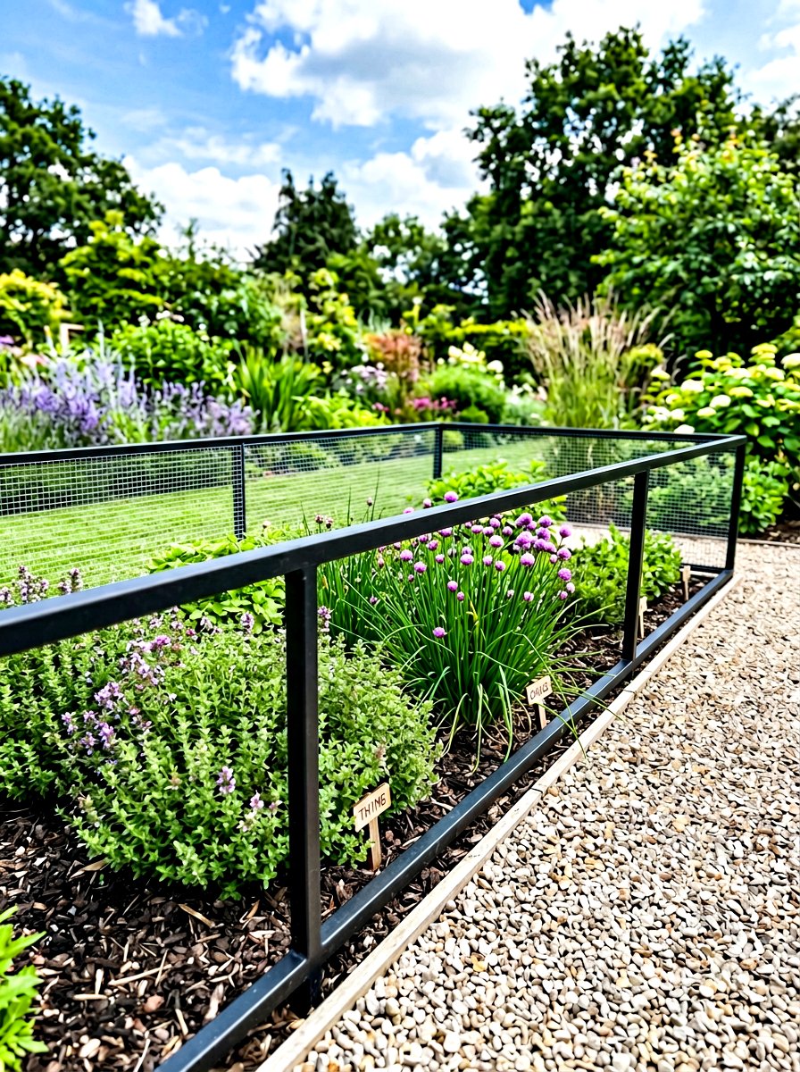 Simple Wire Mesh Border - 30 herb garden fence ideas