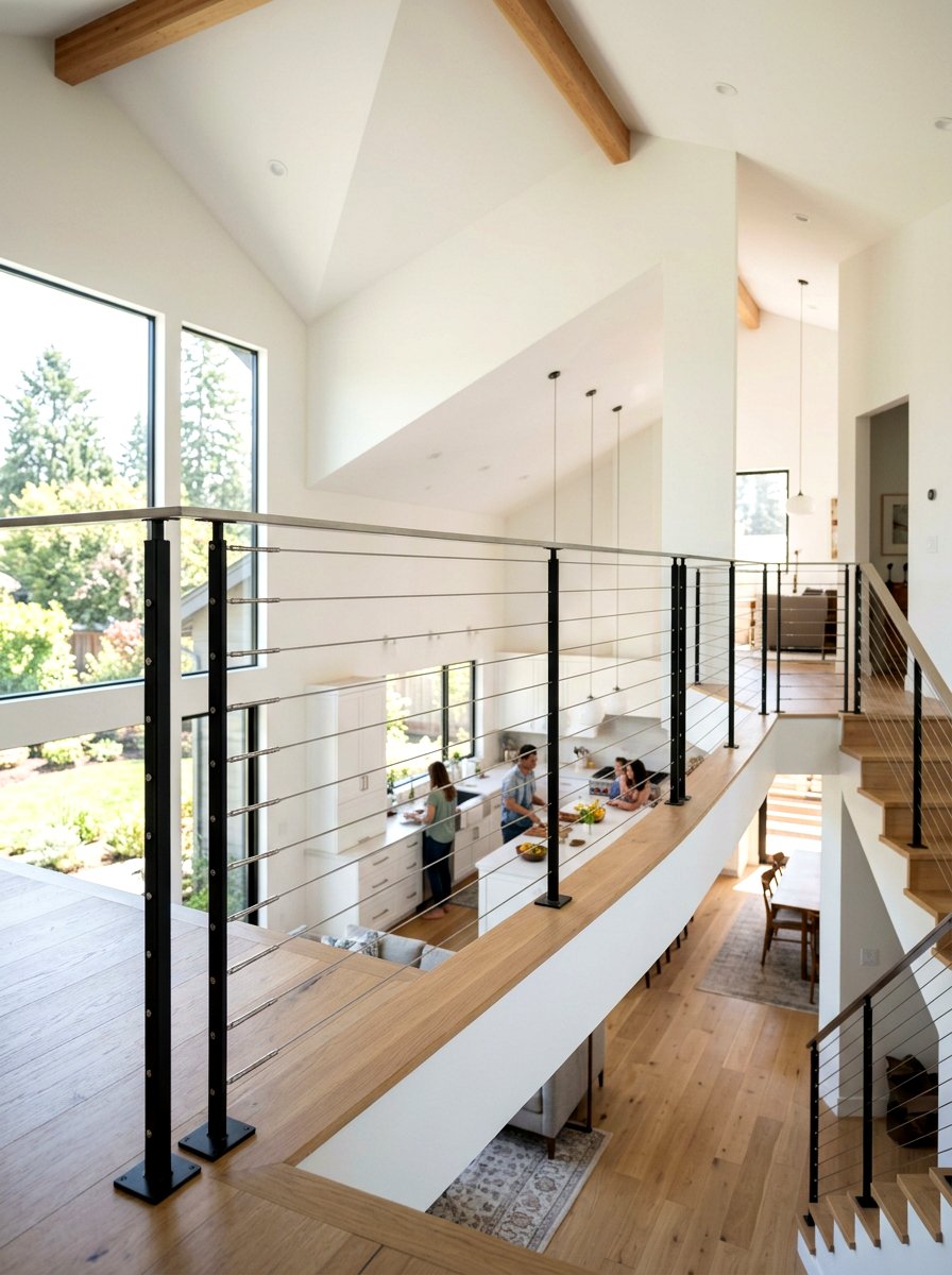 Simple Wire Railing - 30 open loft railing ideas