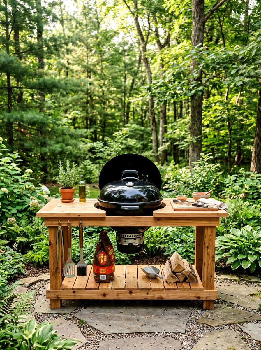 Simple Wood Grill Station - 30 backyard grill station ideas