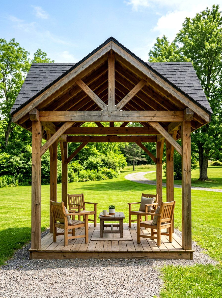 Simple Wood Pavilion - 30 pool pavilion ideas