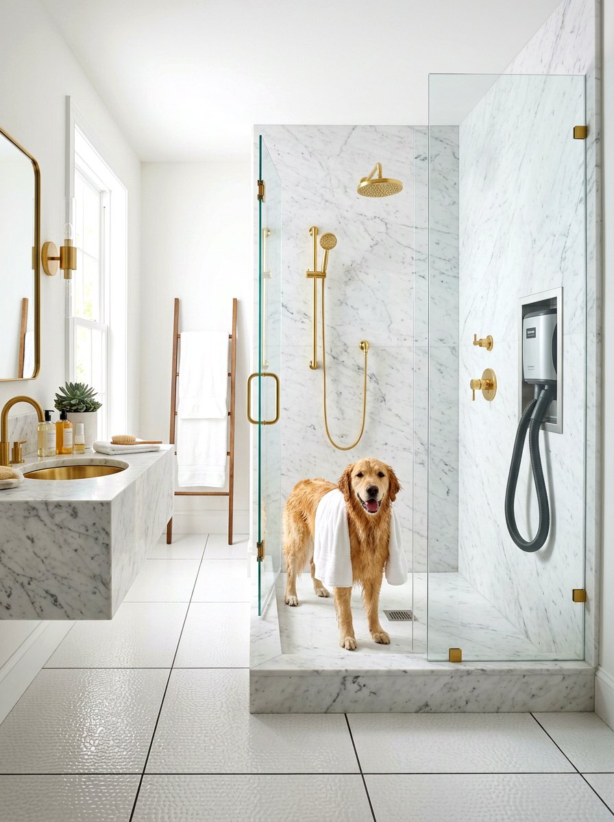 Simple dog shower - 30 dog washing station ideas
