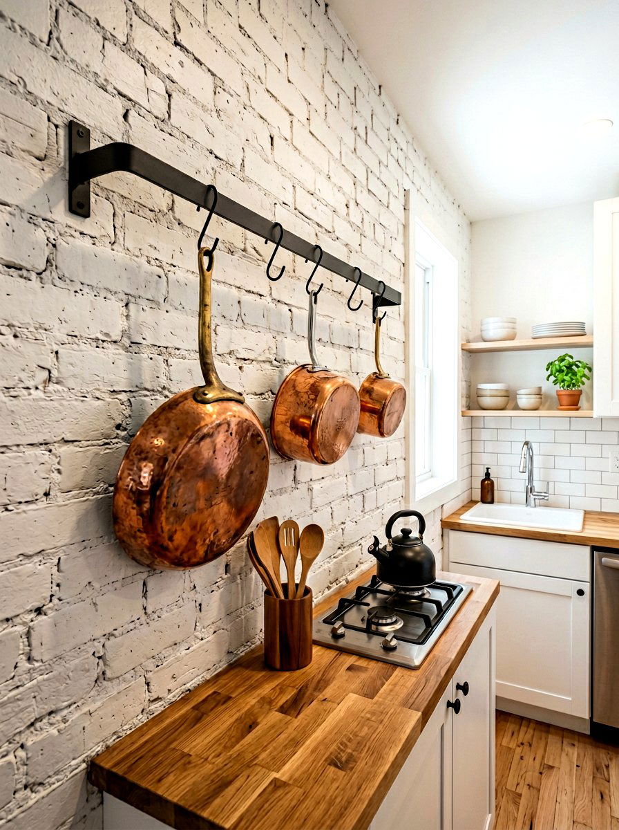 Single Bar Pot Rack - 30 ceiling pot rack ideas