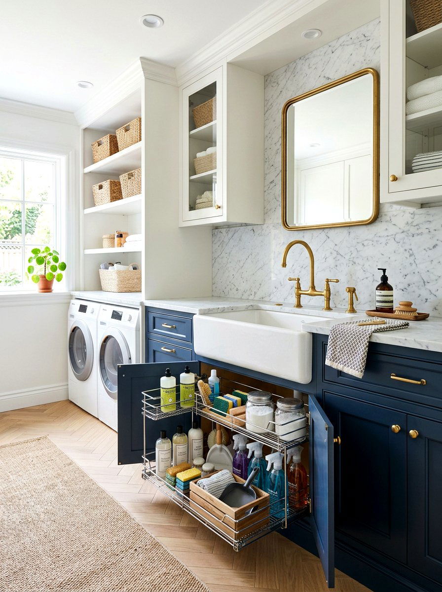 Sink Base Cabinet - 30 laundry room storage ideas