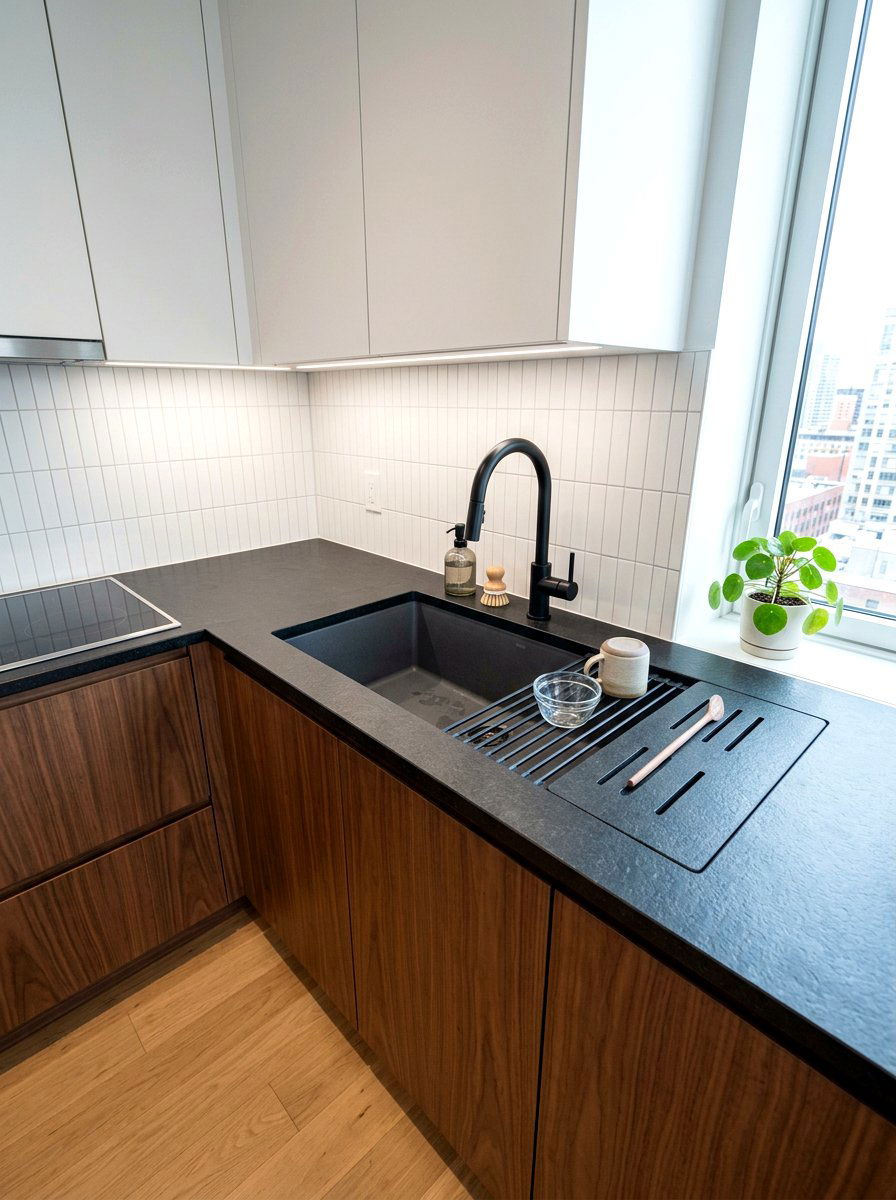 Sink Cover Board - 30 tiny apartment kitchen ideas