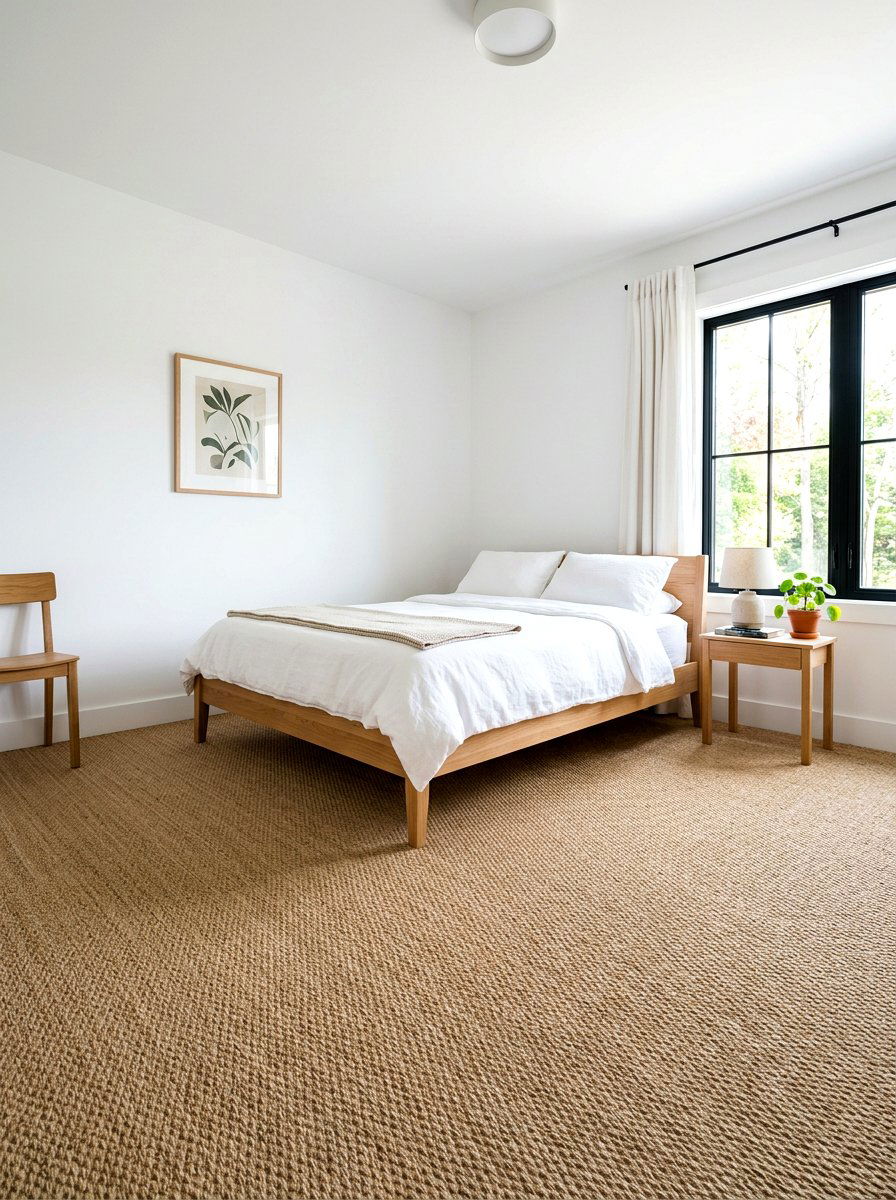 Sisal Carpet Minimalist Bedroom - 30 earthy minimalist bedroom ideas