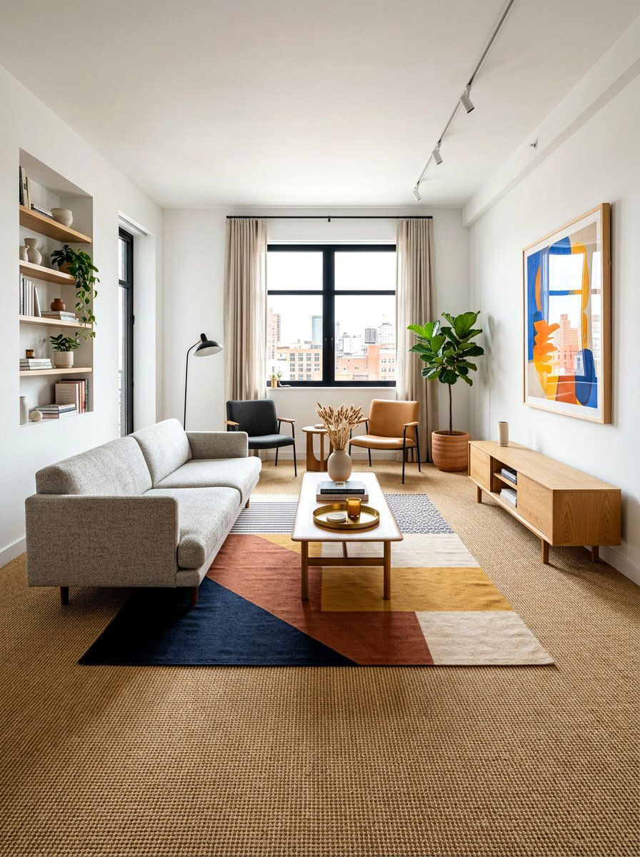 Sisal Flooring - 30 layered texture living room ideas