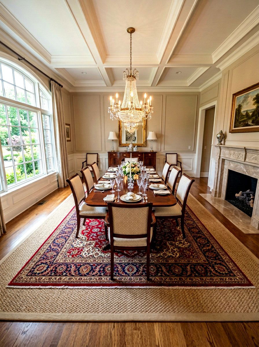 Sisal Rug With Oriental Rug - 30 layered rug ideas