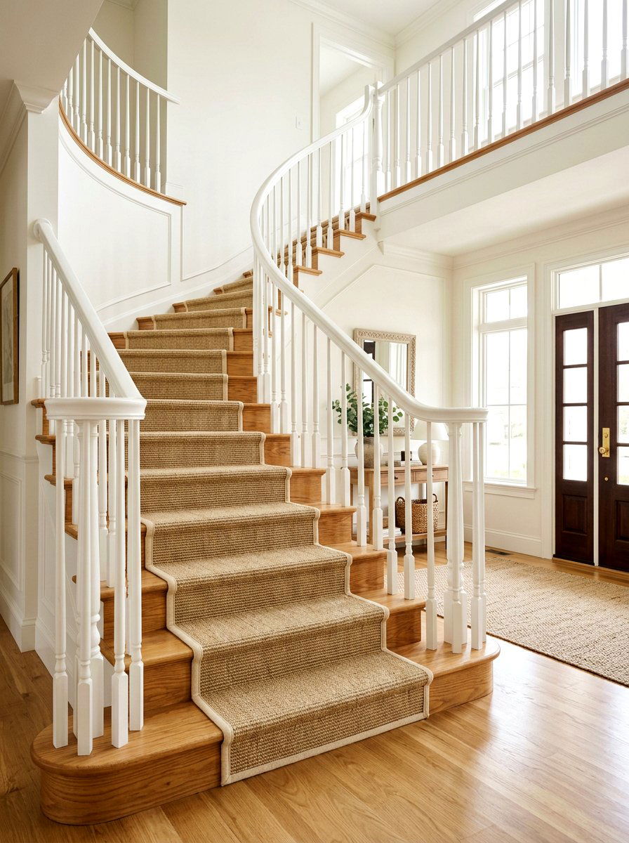 Sisal Stair Treads - 30 natural fiber decor ideas