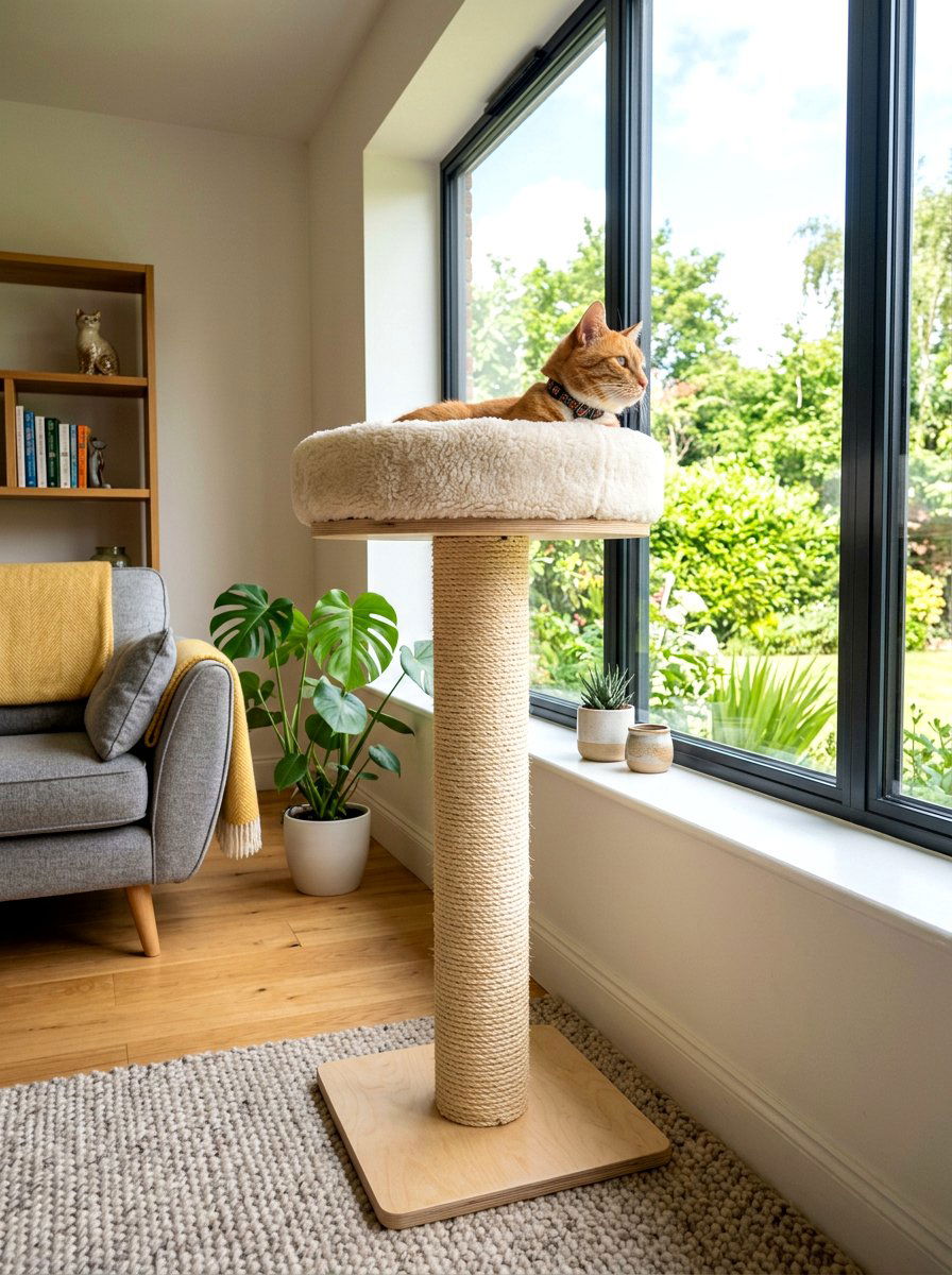 Sisal cat window scratcher - 30 cat window perch ideas