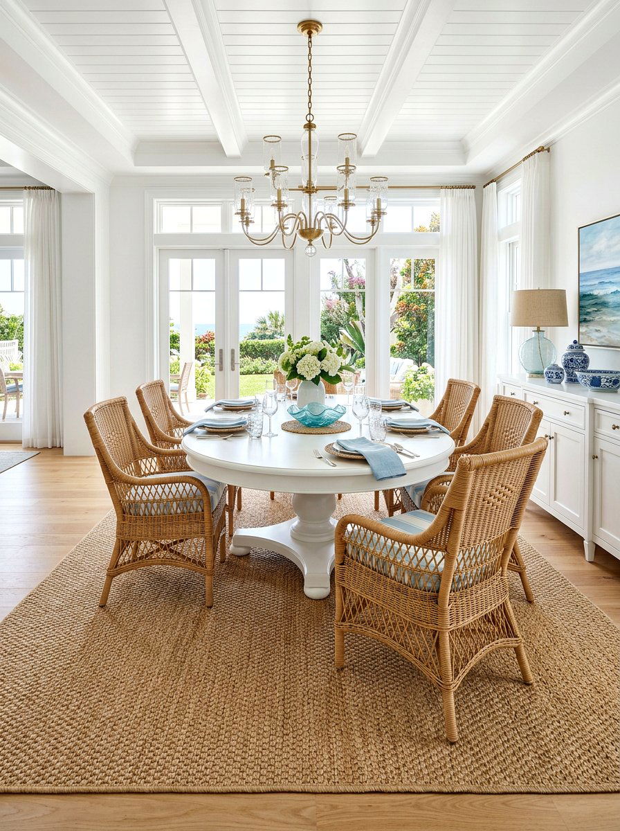 Sisal rug dining room - 30 Nancy Meyers dining room ideas