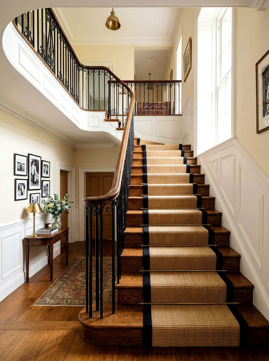 Sisal stair runner - 30 stair runner ideas