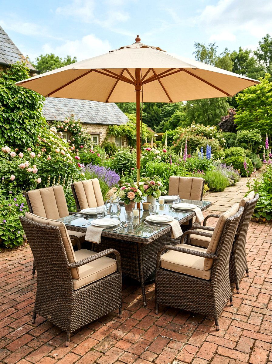 Six Person Wicker Dining Set - 30 all weather wicker patio ideas
