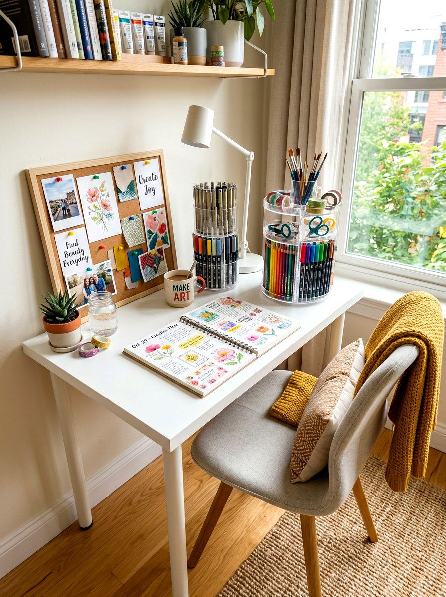 Sketchbook Journaling Desk - 30 art corner ideas