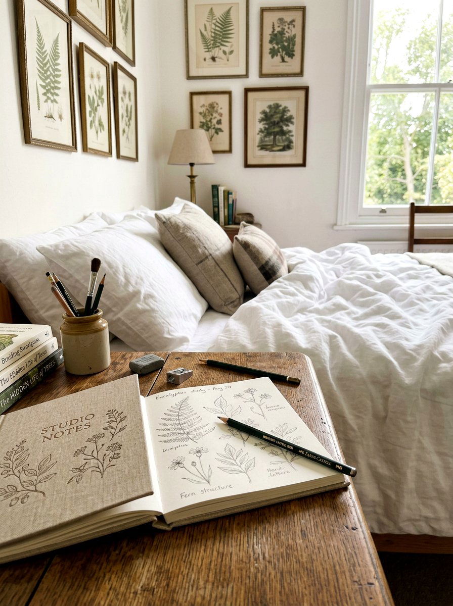 Sketchbook and pencil set - 30 light academia bedroom ideas