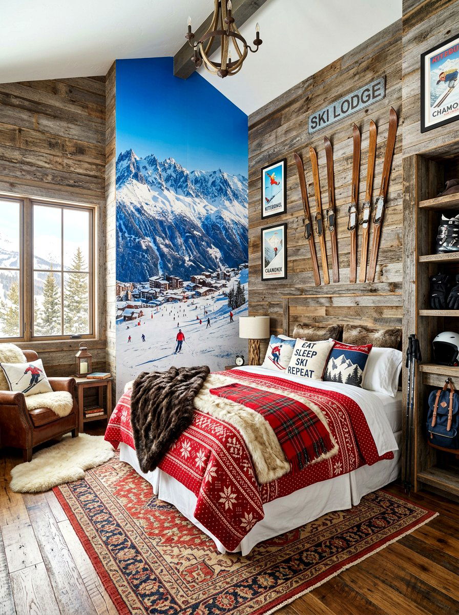 Skiing Bedroom - 30 sports bedroom ideas