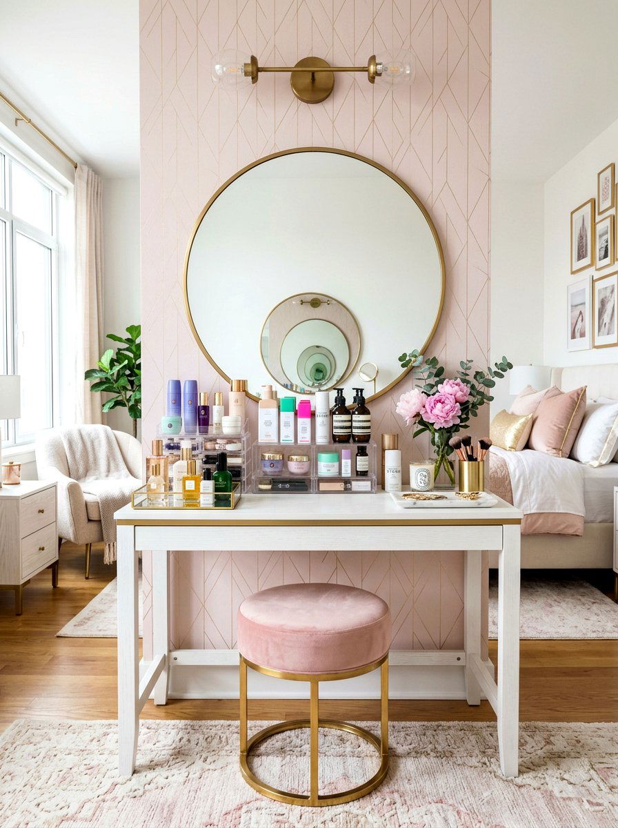 Skincare Vanity Without Tech - 30 phone free bedroom ideas