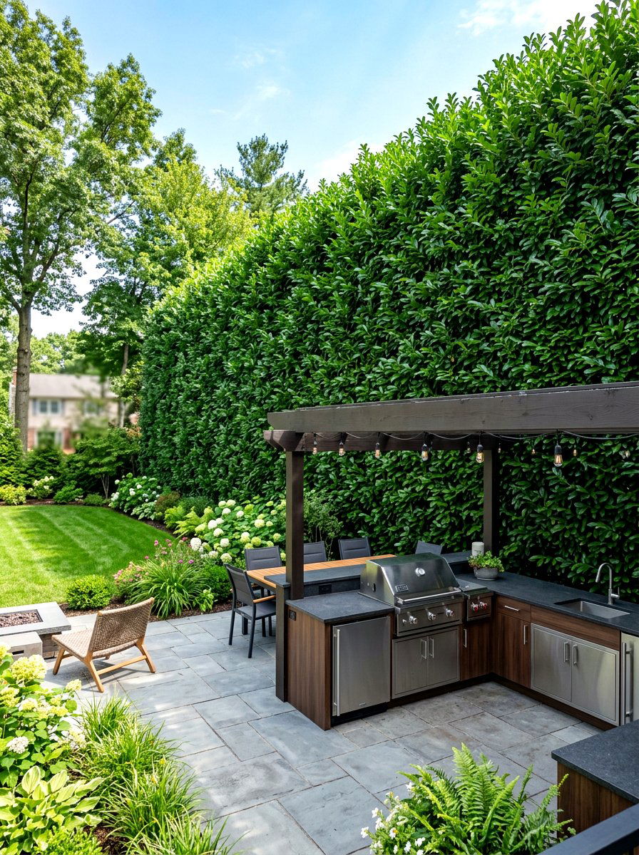 Skip Laurel screen - 30 evergreen privacy border ideas