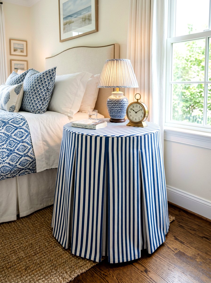 Skirted Bedside Table - 30 English country bedroom decor ideas