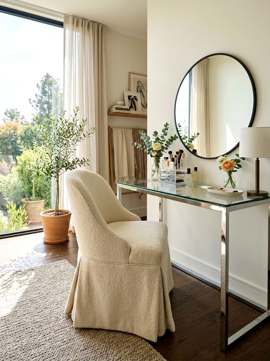 Skirted Vanity Chair - 30 newstalgia home decor ideas