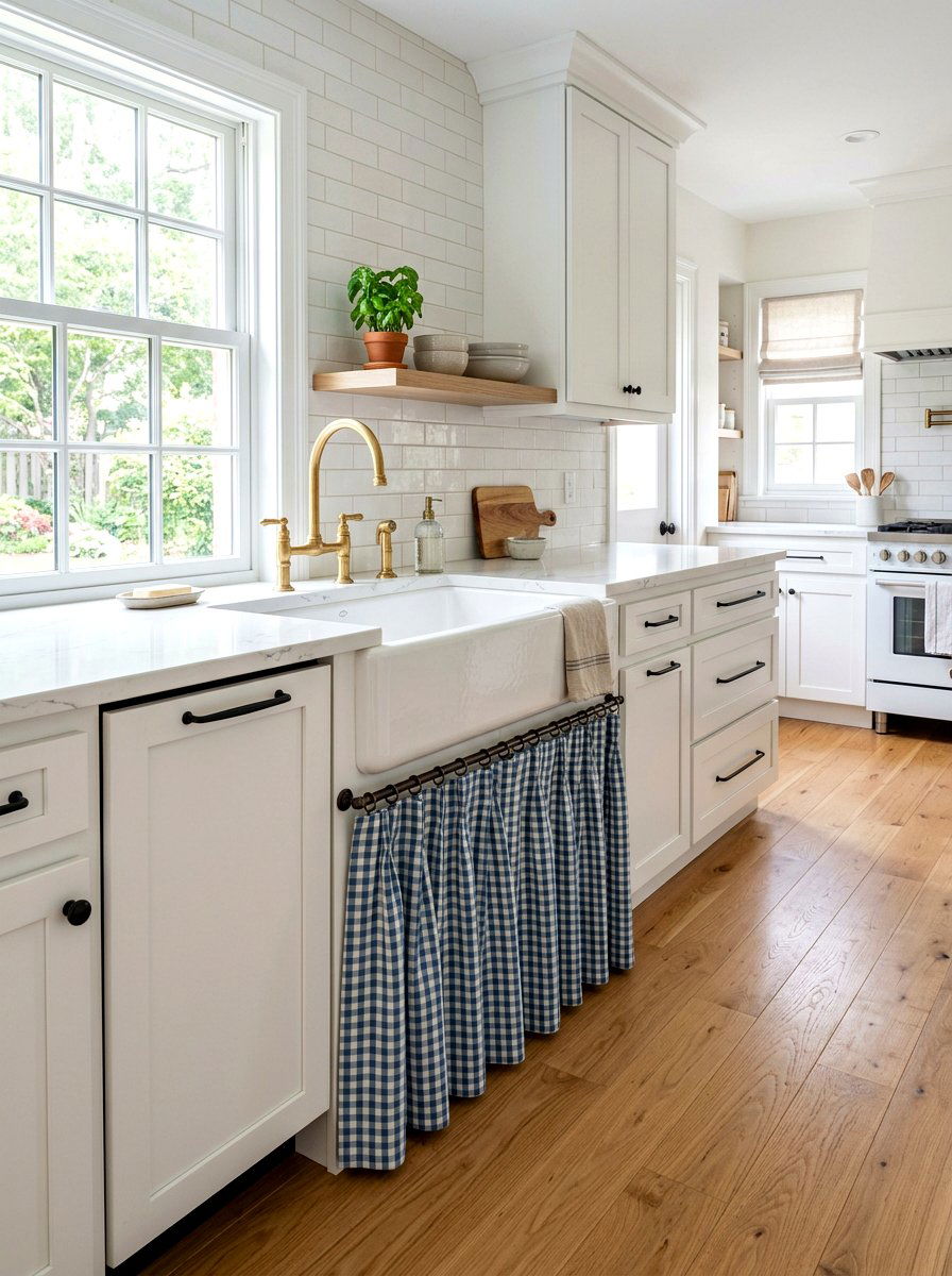 Skirted base cabinets - 30 cottagecore kitchen ideas
