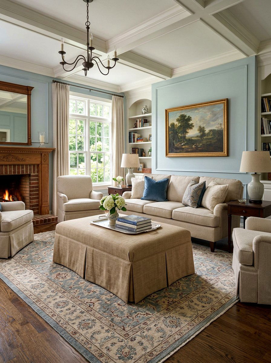Skirted coffee table - 30 box pleat furniture ideas