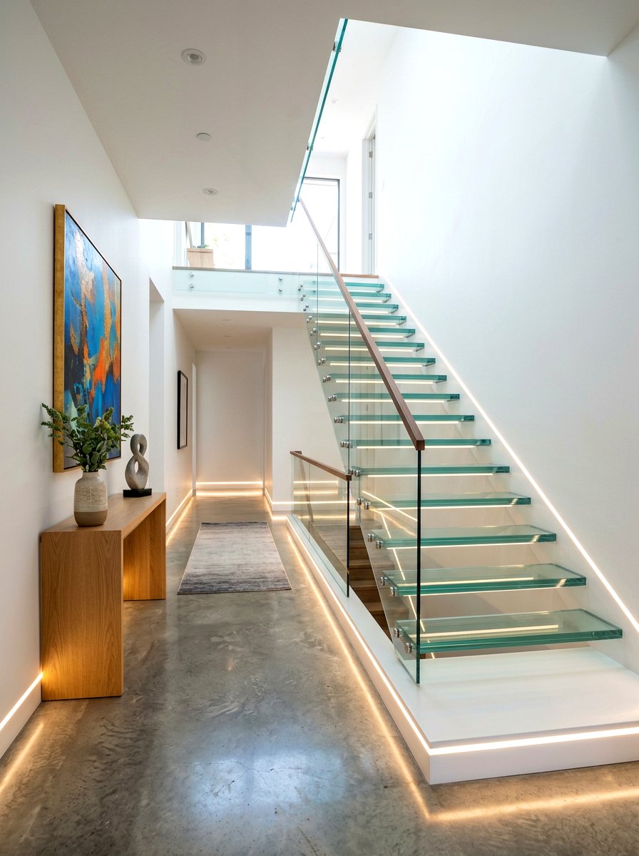 Skirting Board LED Lighting - 30 staircase lighting ideas