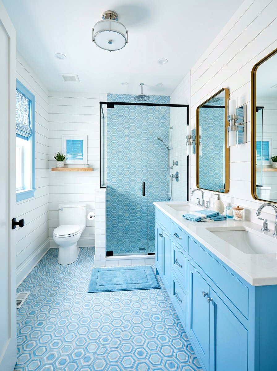 Sky Blue And White Bathroom - 30 bathroom color scheme ideas