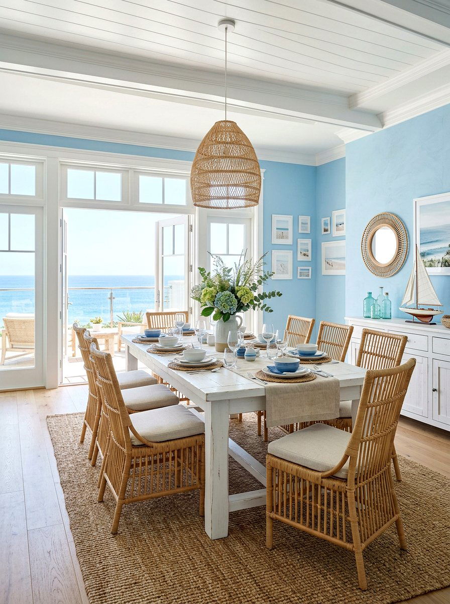 Sky Blue Dining Room - 30 dining room color ideas