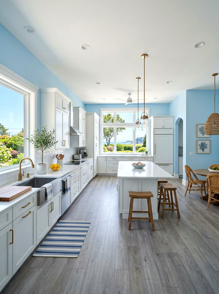 Sky Blue Kitchen Wall - 30 kitchen wall color ideas