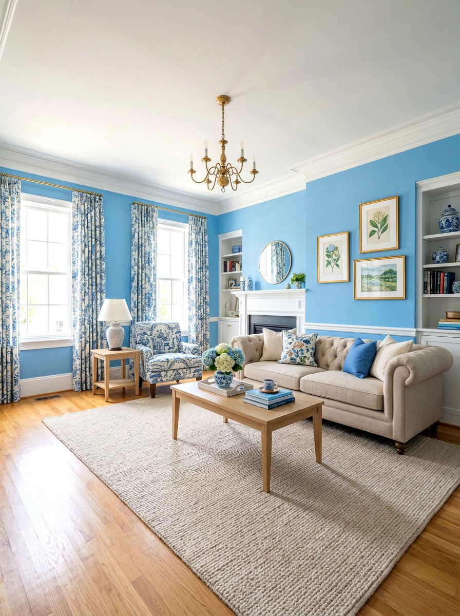 Sky Blue Living Room - 30 blue living room ideas