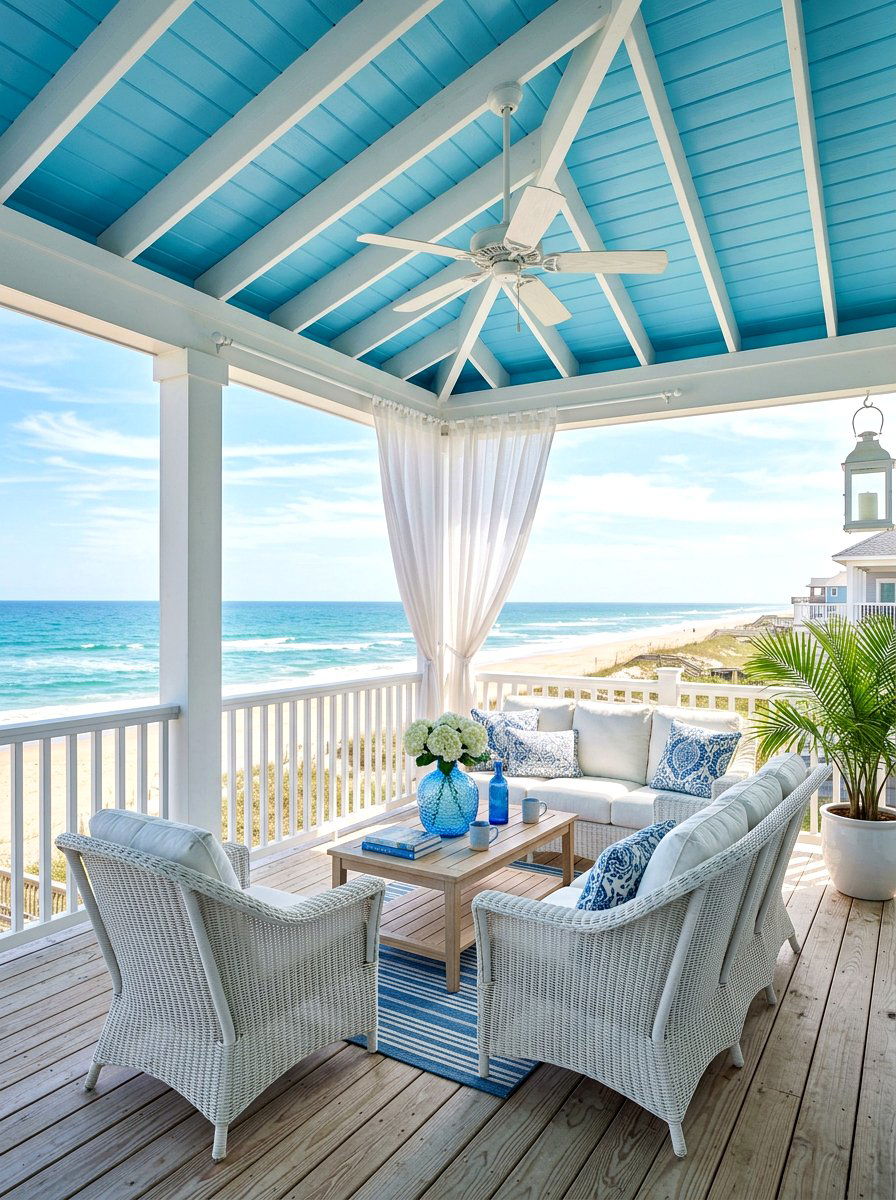 Sky Blue Porch - 30 porch ceiling paint ideas